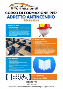 CORSO DI FORMAZIONE PER ADDETTO ANTINCENDIO – Rischio medio