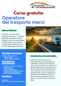 CORSO GRATUITO “Operatore del trasporto merci”