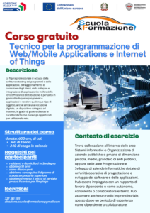 CORSO GRATUITO Tecnico per la programmazione di Web/Mobile Applications e Internet of Things